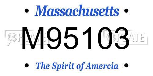 M95103 Massachusetts License Plate