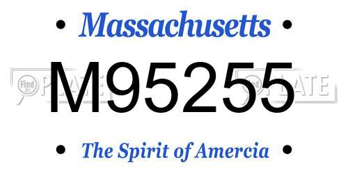 M95255 Massachusetts License Plate