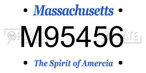 M95456 Massachusetts License Plate