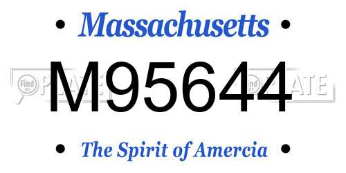 M95644 Massachusetts License Plate