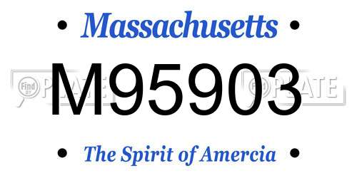 M95903 Massachusetts License Plate