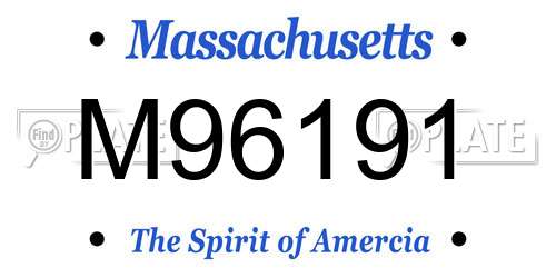 M96191 Massachusetts License Plate