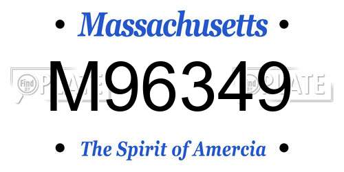 M96349 Massachusetts License Plate