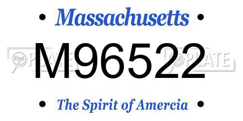 M96522 Massachusetts License Plate