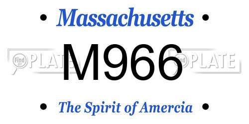 M966 Massachusetts License Plate
