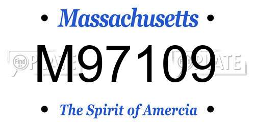 M97109 Massachusetts License Plate