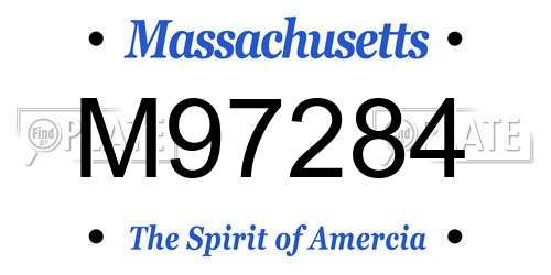M97284 Massachusetts License Plate