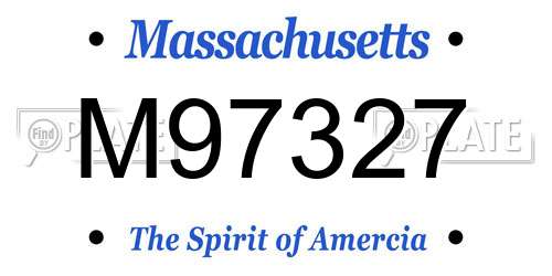 M97327 Massachusetts License Plate