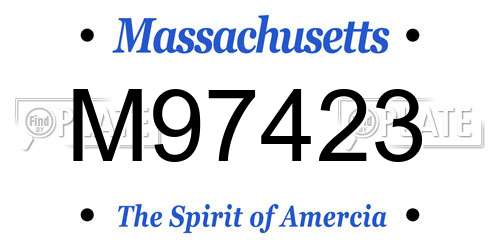 M97423 Massachusetts License Plate