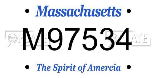 M97534 Massachusetts License Plate