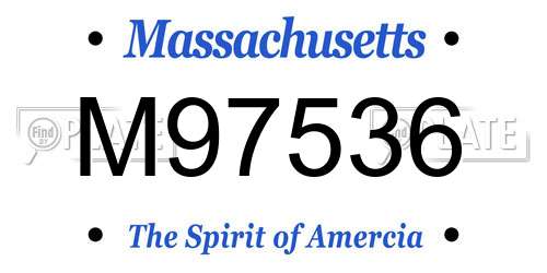 M97536 Massachusetts License Plate