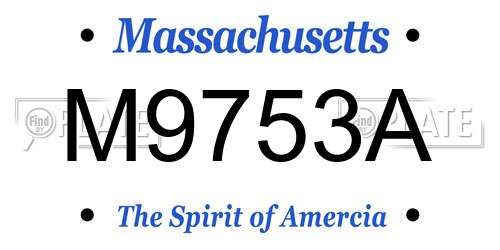 M9753A Massachusetts License Plate