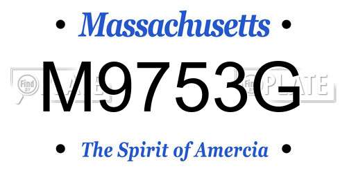 M9753G Massachusetts License Plate