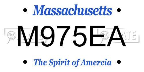 M975EA Massachusetts License Plate