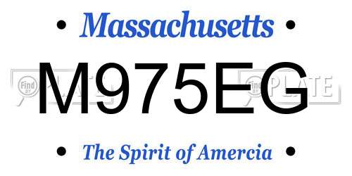 M975EG Massachusetts License Plate