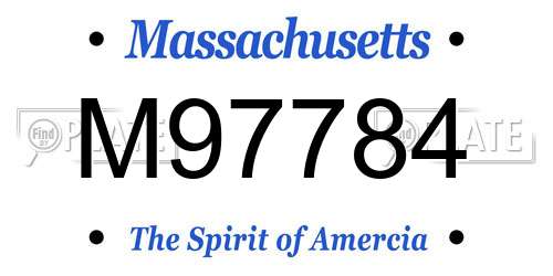 M97784 Massachusetts License Plate
