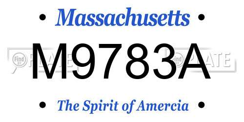 M9783A Massachusetts License Plate
