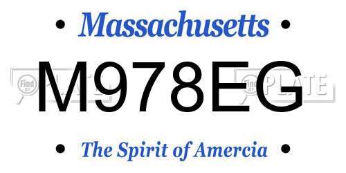 M978EG Massachusetts License Plate