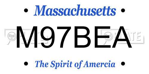 M97BEA Massachusetts License Plate