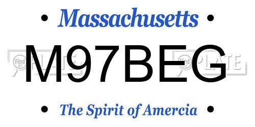 M97BEG Massachusetts License Plate