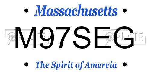 M97SEG Massachusetts License Plate