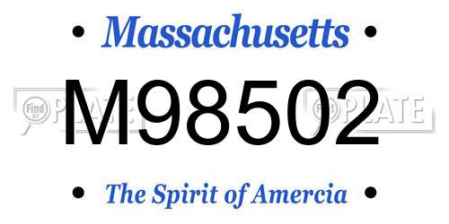 M98502 Massachusetts License Plate