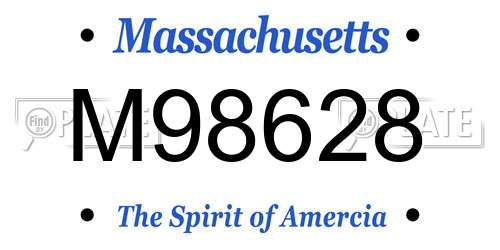 M98628 Massachusetts License Plate