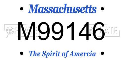 M99146 Massachusetts License Plate