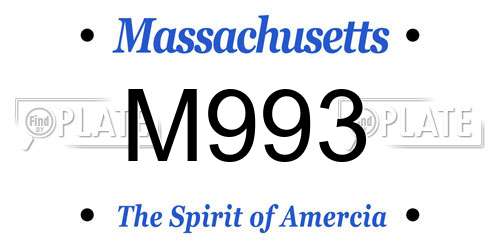 M993 Massachusetts License Plate