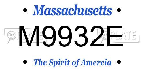M9932E Massachusetts License Plate