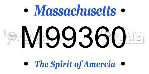 M99360 Massachusetts License Plate
