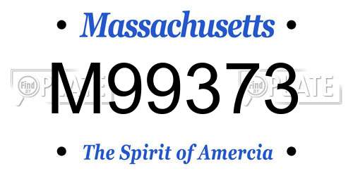 M99373 Massachusetts License Plate