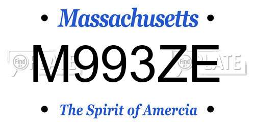 M993ZE Massachusetts License Plate