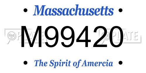 M99420 Massachusetts License Plate
