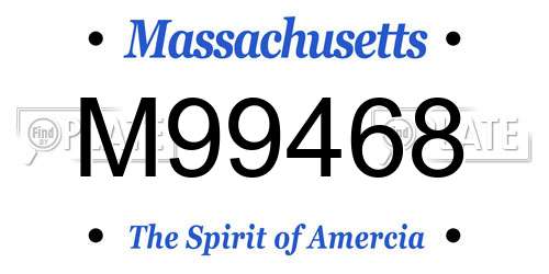 M99468 Massachusetts License Plate