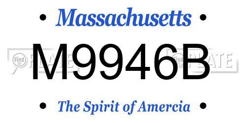 M9946B Massachusetts License Plate