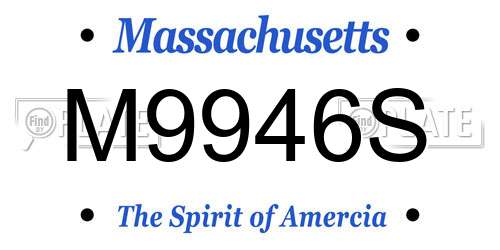 M9946S Massachusetts License Plate