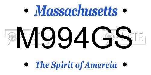 M994GS Massachusetts License Plate