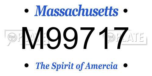 M99717 Massachusetts License Plate