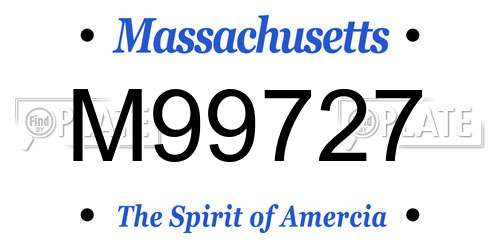 M99727 Massachusetts License Plate