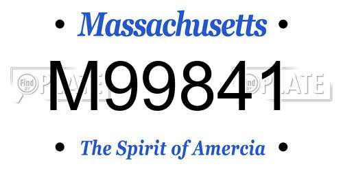M99841 Massachusetts License Plate