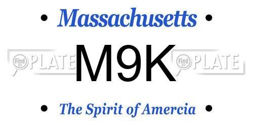 M9K Massachusetts License Plate