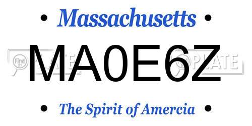 MA0E6Z Massachusetts License Plate