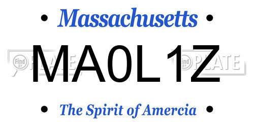 MA0L1Z Massachusetts License Plate