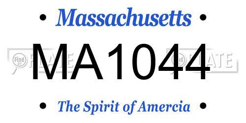 MA1044 Massachusetts License Plate