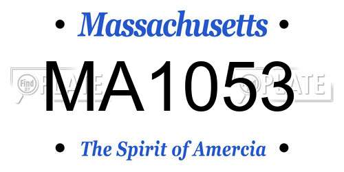 MA1053 Massachusetts License Plate