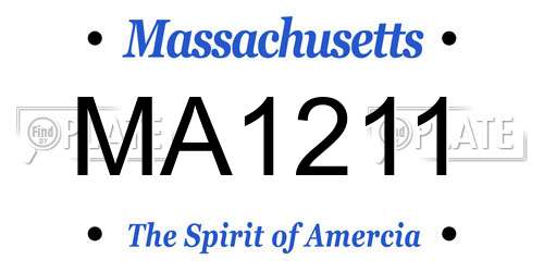 MA1211 Massachusetts License Plate