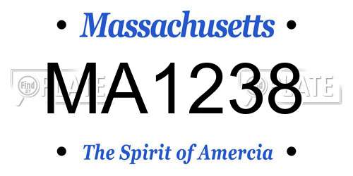 MA1238 Massachusetts License Plate