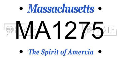MA1275 Massachusetts License Plate