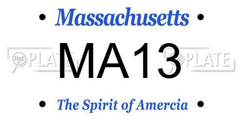 MA13 Massachusetts License Plate